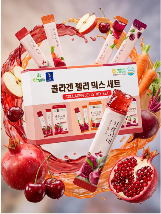 Collagen Jelly Mix Set — коллагеновое фруктовое желе, 60 стиков, продукт из Кореи