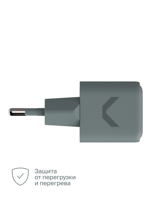 Быстрое зарядное устройство COMMO Core 20 USB-C, 20 Вт, Серо-зелёный
