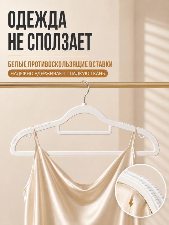 Oq rangli ko‘p funksiyali yelka ilgich, 42×22 sm o‘lchamda, to‘sinli, 10 dona