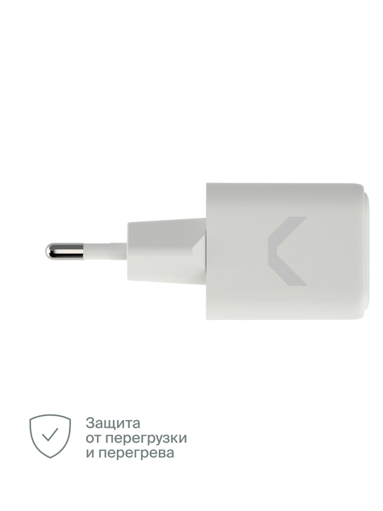 Быстрое зарядное устройство COMMO Core 20 2xUSB-C, 20 Вт, Белый