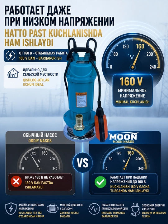 Nasos, suv osti nasosi, quduq nasosi, avtomatik nasos MOON QDX