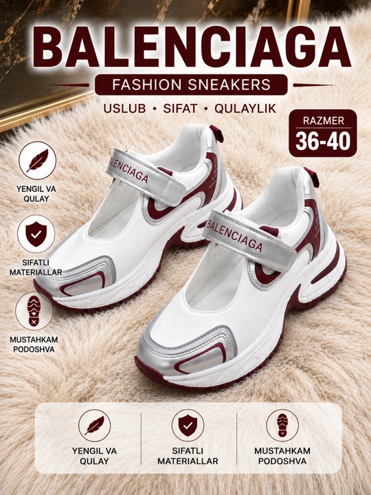 Женские кроссовки, спортивная обувь BALENCIAGA 36–40 лёгкие и удобные, толстая подошва - 