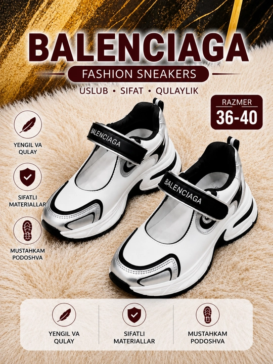 Женские кроссовки, спортивная обувь BALENCIAGA 36–40 лёгкие и удобные, толстая подошва - 