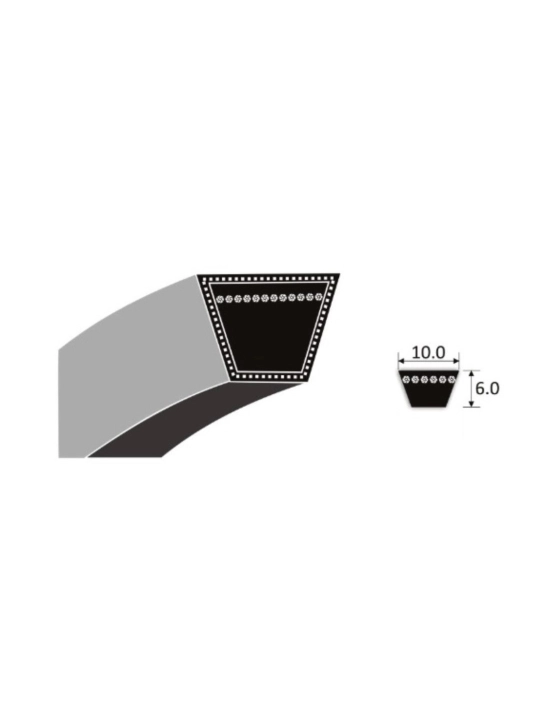 V-tipli kamar Z-530 Lp, Megadyne, klassik, kesimi 10×6 mm