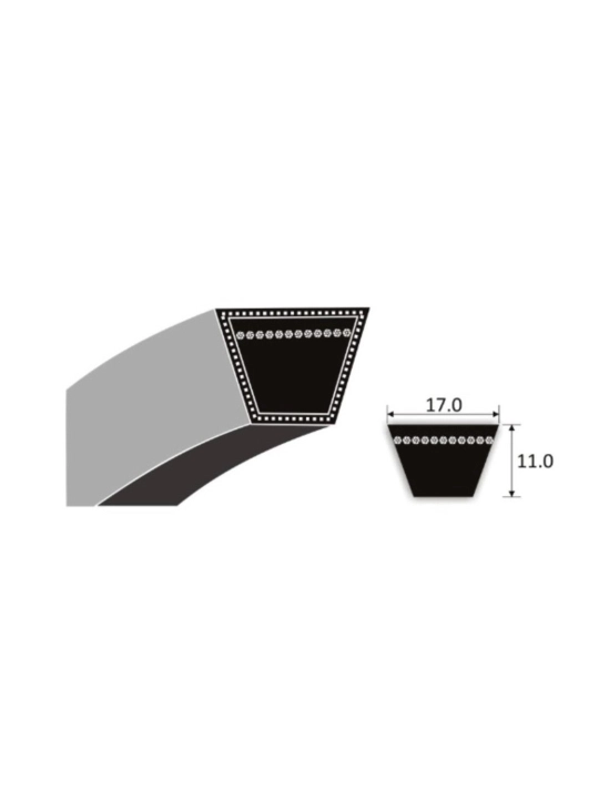 Ponasimon remen B-700 Lp, Megadyne, klassik, kesimi 17×11 mm