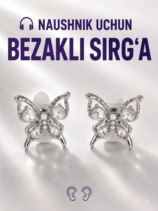 Naushnik uchun kapalakli dekorativ taqinchoq (2 dona) - 