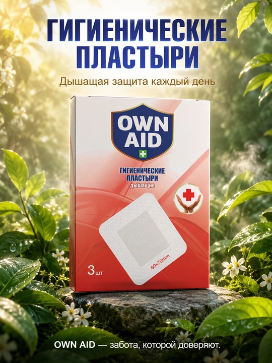 Gigiyenik plastirlar Own Aid, qadoqlangan, 60 * 70 mm