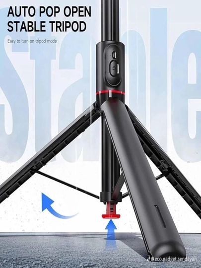 TT01 1,77 m Bluetooth pultli selfie tayoqcha va tripod smartfon uchun