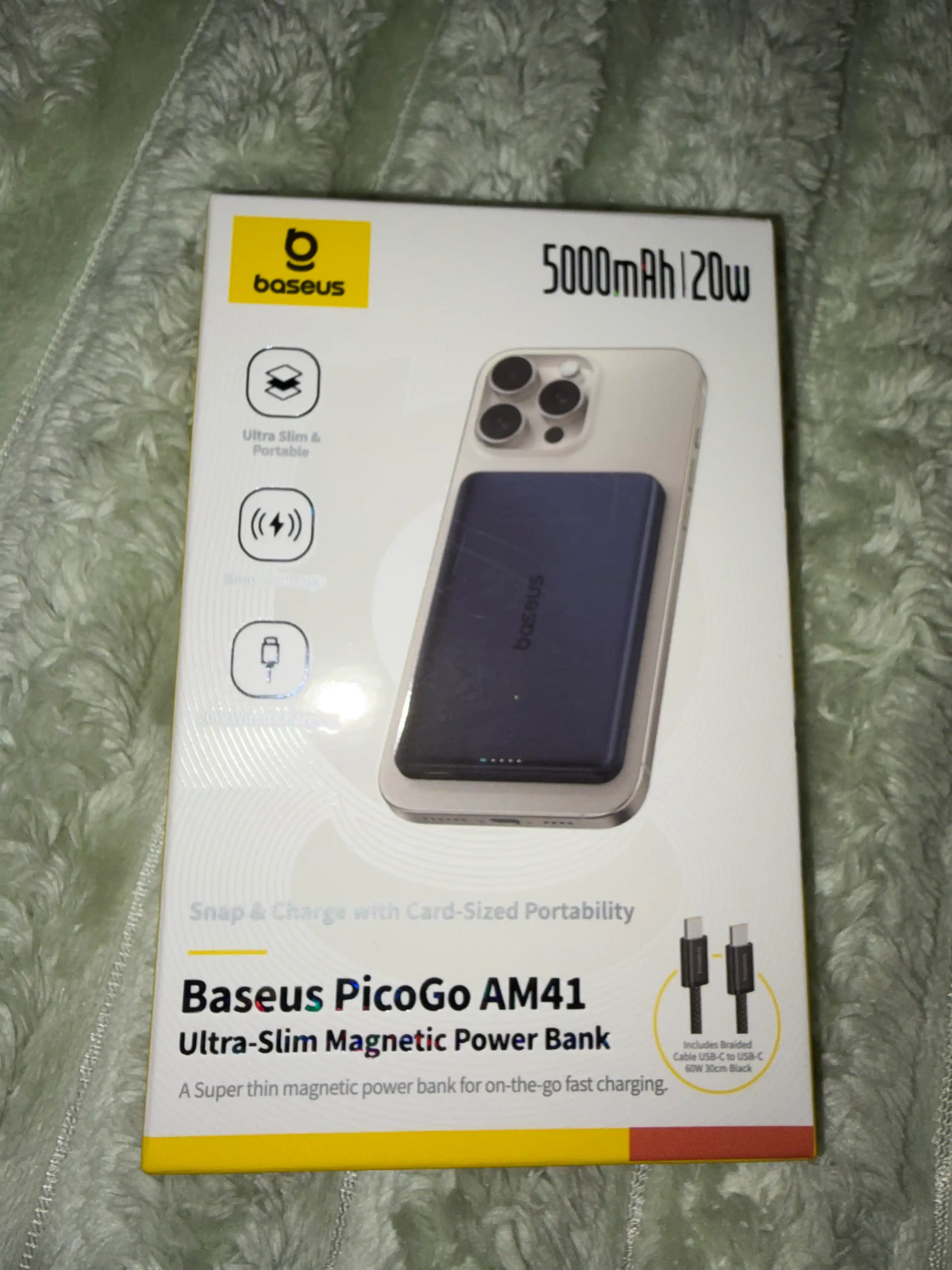 Simsiz Power bank Baseus PicoGo 5000 mA/soat MagSafe, 20W USB-C
