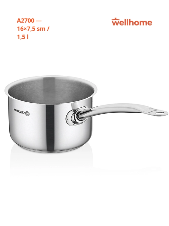 Korkmaz Gastro Proline zanglamaydigan po'lat kovsh-soteyk 1,5/1,9/2/2,7/6,2 l