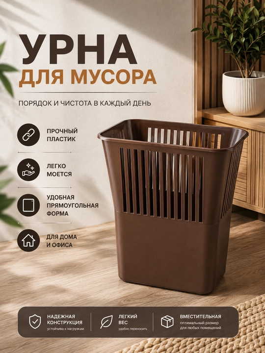 Ochiq turdagi plastik chiqindi qutisi - 