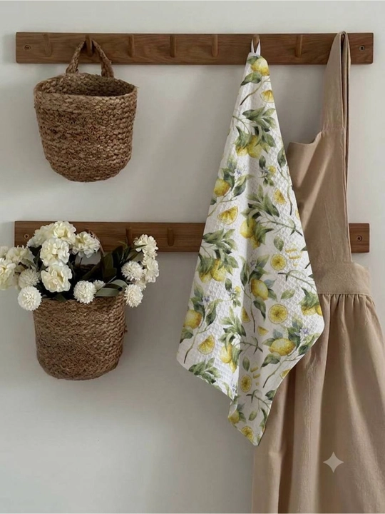 Лимонное вафельное полотенце-салфетка для рук, полотенце Pinterest