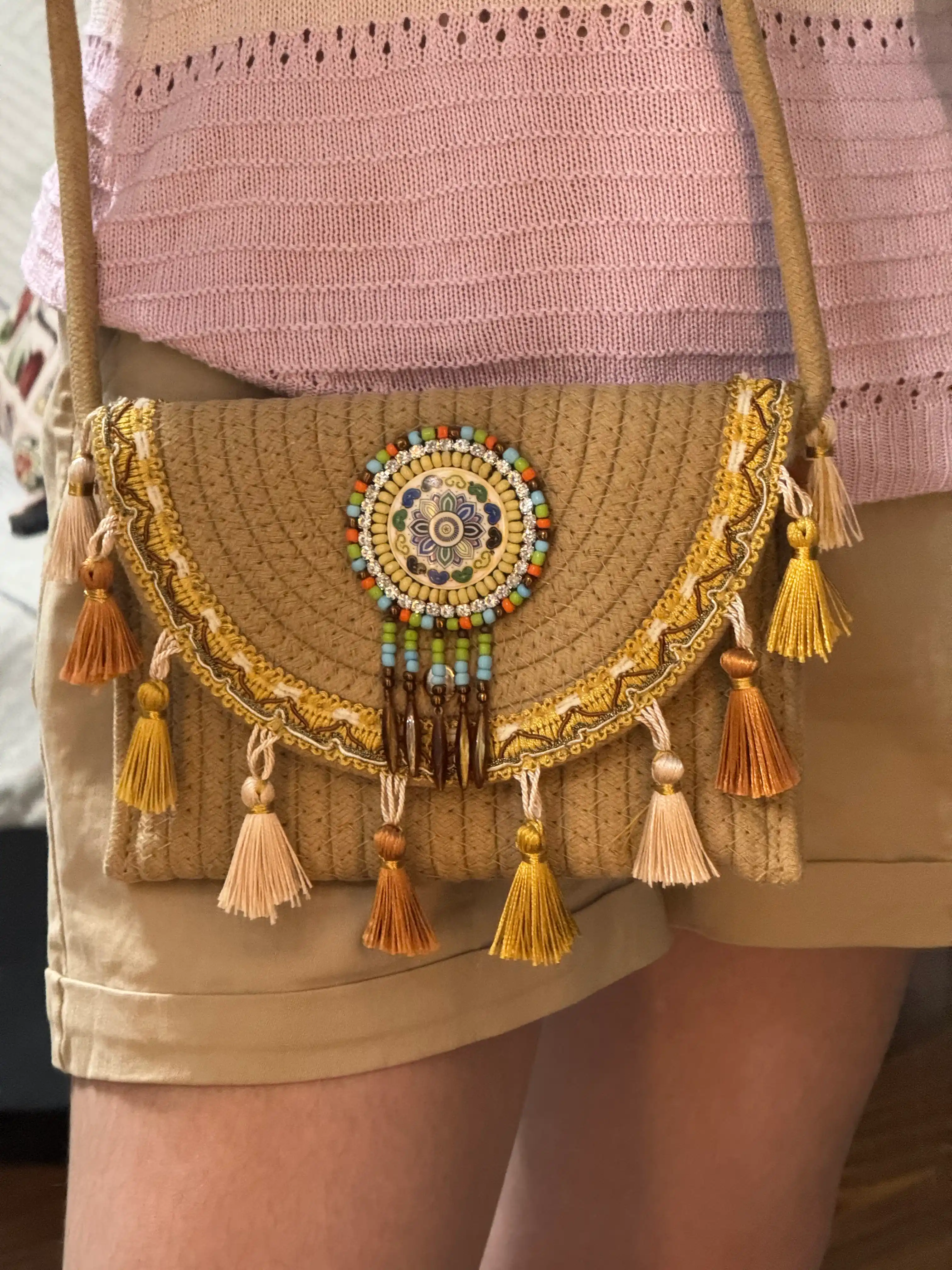 Плетёная сумка в этническом стиле Женская сумка в стиле boho