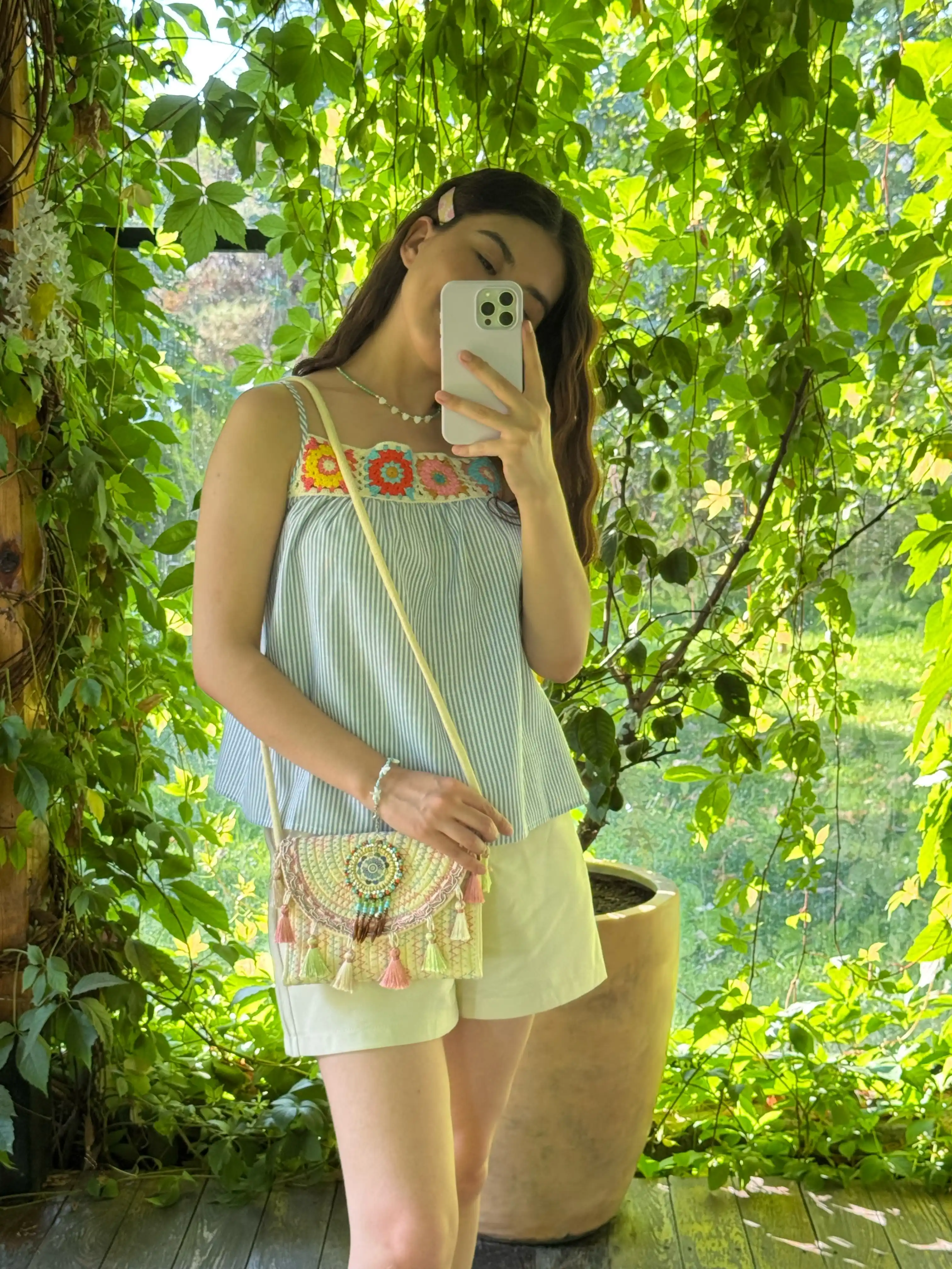 Плетёная сумка в этническом стиле Женская сумка в стиле boho