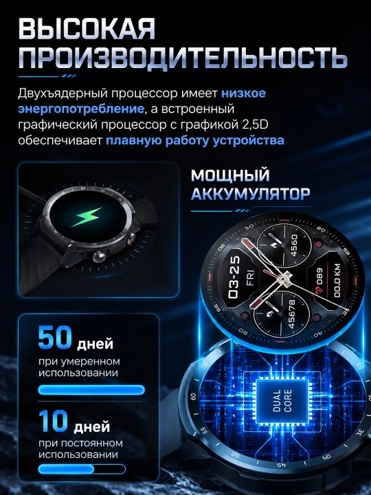 Mibro A3 / A2 — умные часы, 1.39" HD, Bluetooth-звонки, мониторинг здоровья и спорта