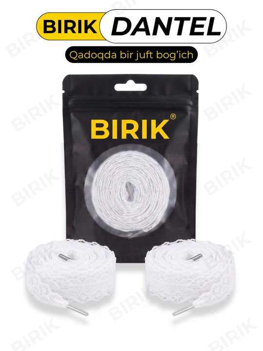 Dantel bog'ich 30 mm 100 sm krossovka uchun — ochiq to'qima, chiroyli bantik, BIRIK DANTEL