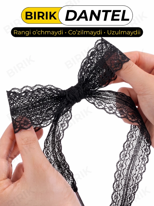 Dantel bog'ich 30 mm 100 sm krossovka uchun — ochiq to'qima, chiroyli bantik, BIRIK DANTEL