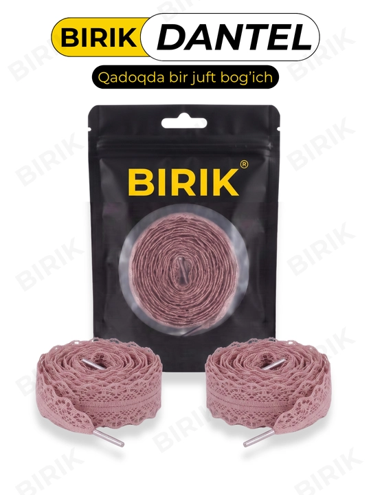 Dantel bog'ich 30 mm 100 sm krossovka uchun — ochiq to'qima, chiroyli bantik, BIRIK DANTEL