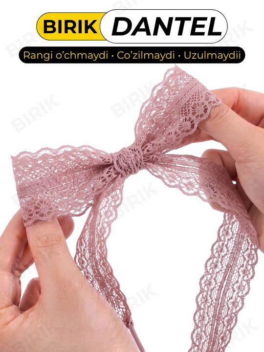 Dantel bog'ich 30 mm 100 sm krossovka uchun — ochiq to'qima, chiroyli bantik, BIRIK DANTEL