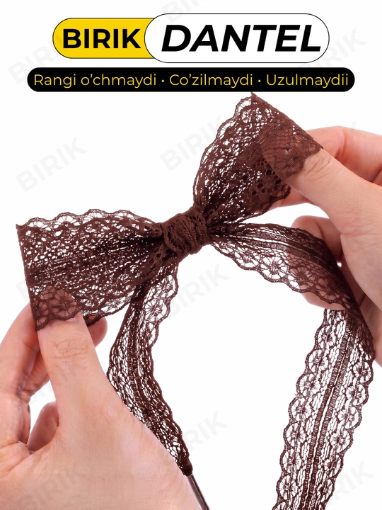 Dantel bog'ich 30 mm 100 sm krossovka uchun — ochiq to'qima, chiroyli bantik, BIRIK DANTEL