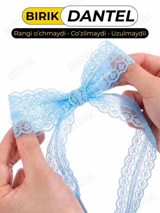 Dantel bog'ich 30 mm 100 sm krossovka uchun — ochiq to'qima, chiroyli bantik, BIRIK DANTEL