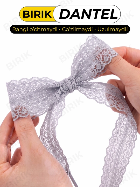 Dantel bog'ich 30 mm 100 sm krossovka uchun — ochiq to'qima, chiroyli bantik, BIRIK DANTEL