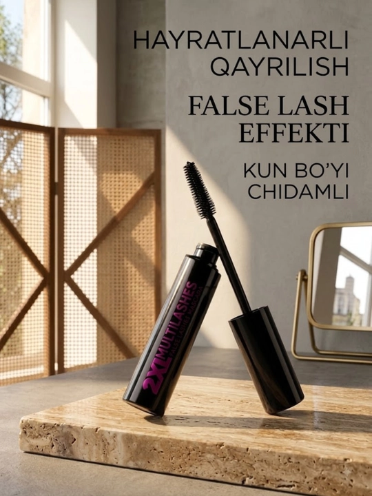 Тушь для ресниц Glam Team 2XL Multilashes, с эффектом накладных ресниц, черная, 8 мл