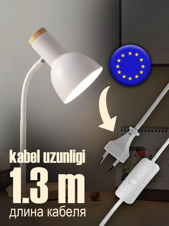 Stol Lampasi, yog'och tayanchli minimalistik dizayn