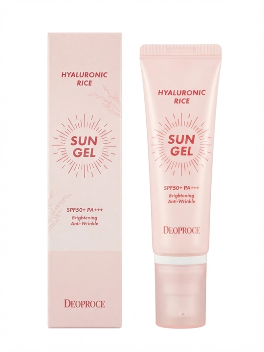 Deoproce Hyaluronic Rice Sun Gel SPF 50+ PA+++ guruchli namlantiruvchi quyoshdan himoyalovchi krem - 