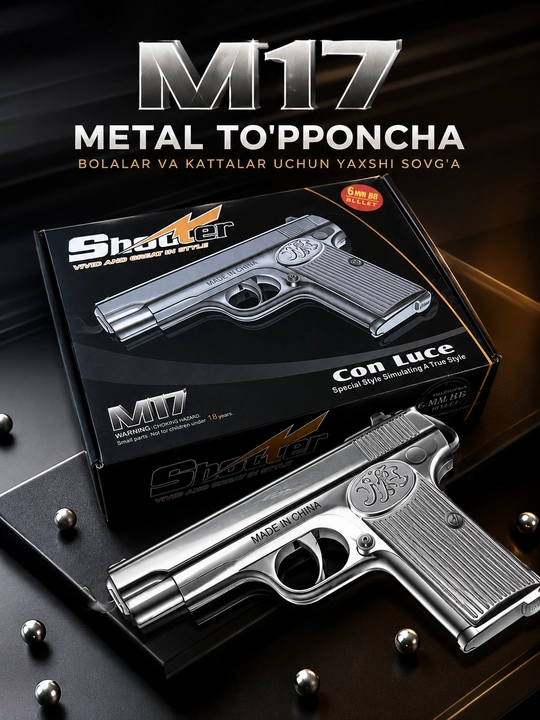 Игрушечный пистолет металлический 6мм пули, M17 C28 C812A