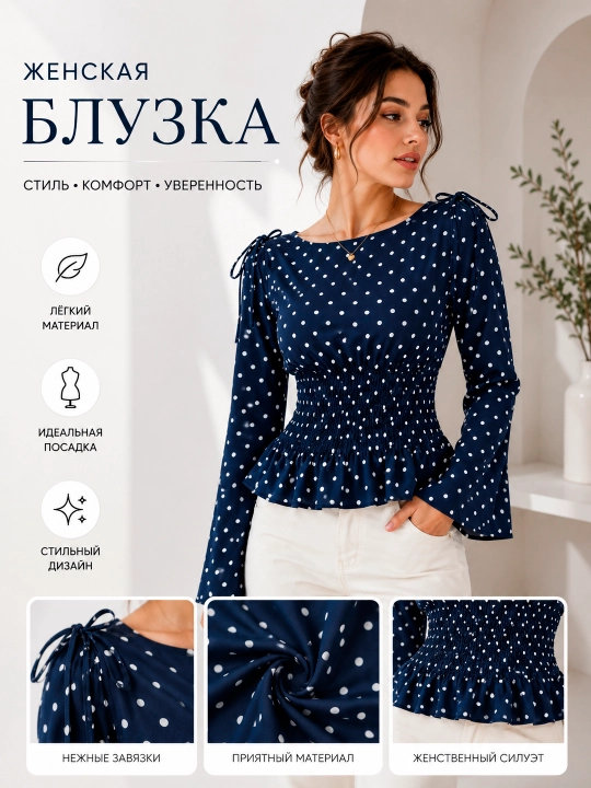 Блузка офисная, блузки, рубашка женская - 