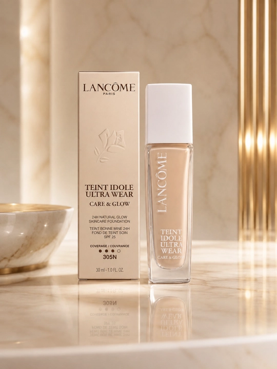 Lancôme Teint Idole Ultra Wear №305N tabiiy jilosi bilan yengil tusli krem