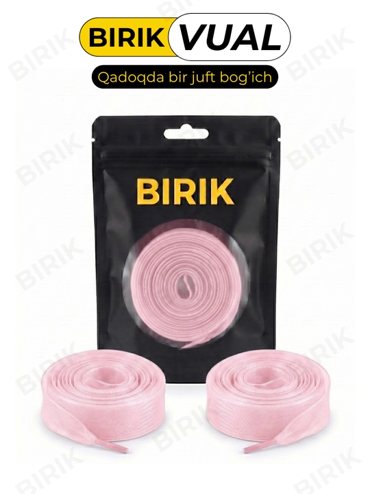 BIRIK VUAL organza lenta bog'ich 3,5 sm, krossovka va baletka uchun keng bog'ichlar