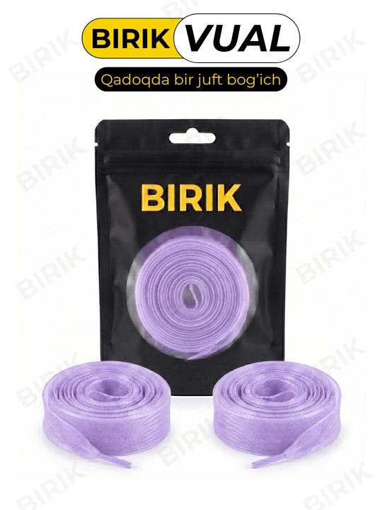 BIRIK VUAL organza lenta bog'ich 3,5 sm, krossovka va baletka uchun keng bog'ichlar