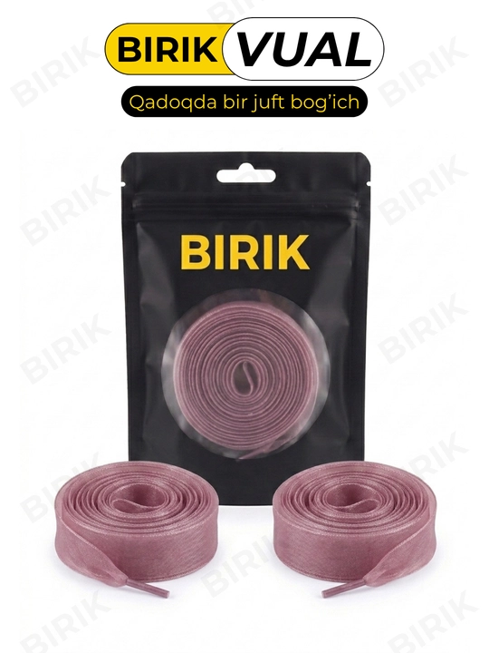 BIRIK VUAL organza lenta bog'ich 3,5 sm, krossovka va baletka uchun keng bog'ichlar
