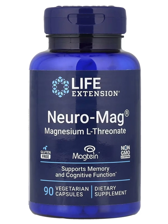 Magniy L-Treonat, Life Extension, Neuro-Mag, 2000 mg, 90 kapsula