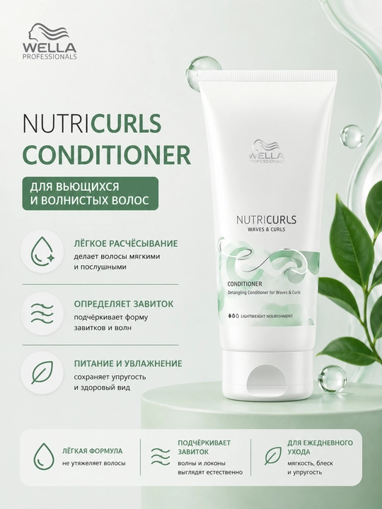 NUTRICURLS to‘lqinli va jingalak sochlar uchun yengil balzam - 