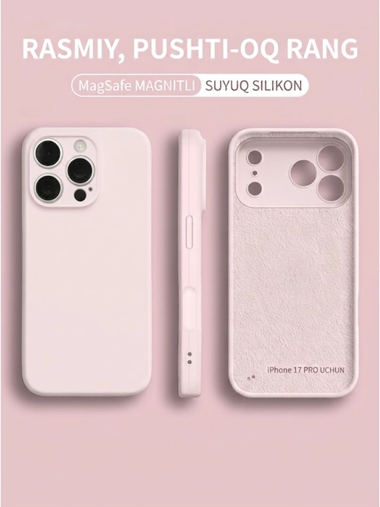 Apple IPhone 17 Pro Max uchun silikon g‘ilof, chexol, chehol,