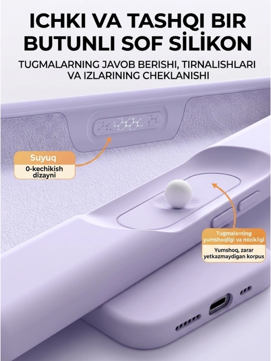 Apple IPhone 17 Pro Max uchun silikon g‘ilof, chexol, chehol,