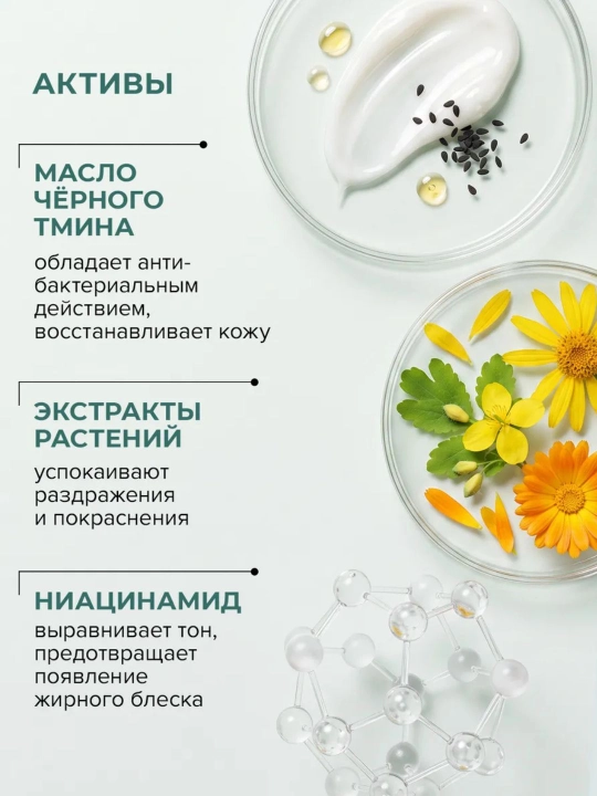 Крем-уход для жирной и проблемной кожи против акне Aravia, Acne-Balans Cream, 50 мл