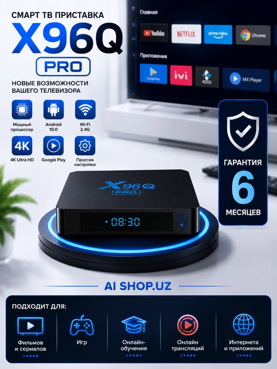 Смарт ТВ-приставка, приставка для телевизора, Smart TV Box - 