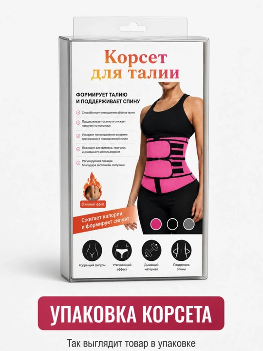 Корсет для похудения на молнии с липучками, черный фитнес пояс для женщин, L размер