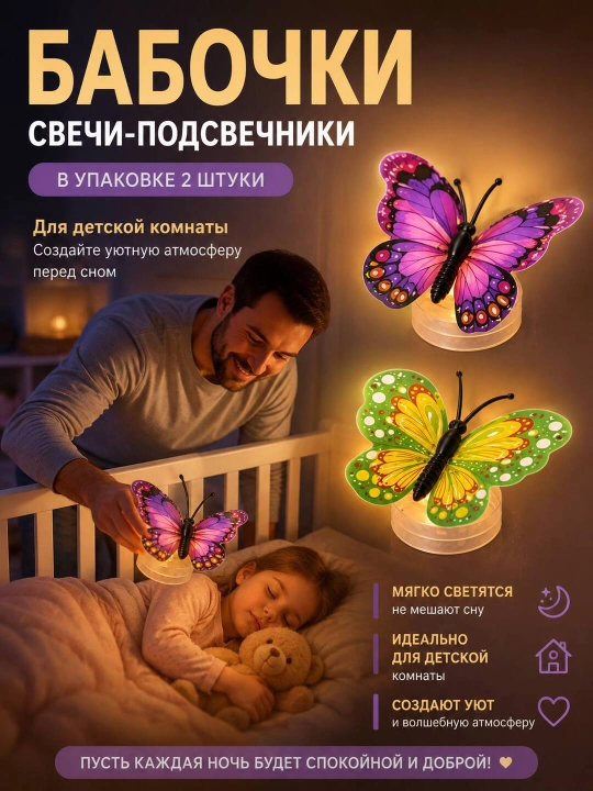 Svetilnik,nochnik, kapalaklik devorga yoki shkaflarga yopishtirsa boladi 2 ta dona