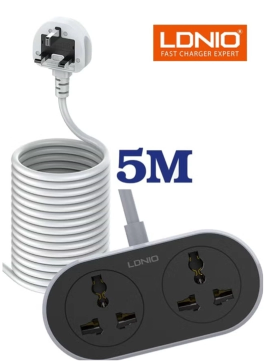 LDNIO SC2018 5M, 10M 2500W удлинитель, 2 розетки, длинный кабель, универсальный пилот