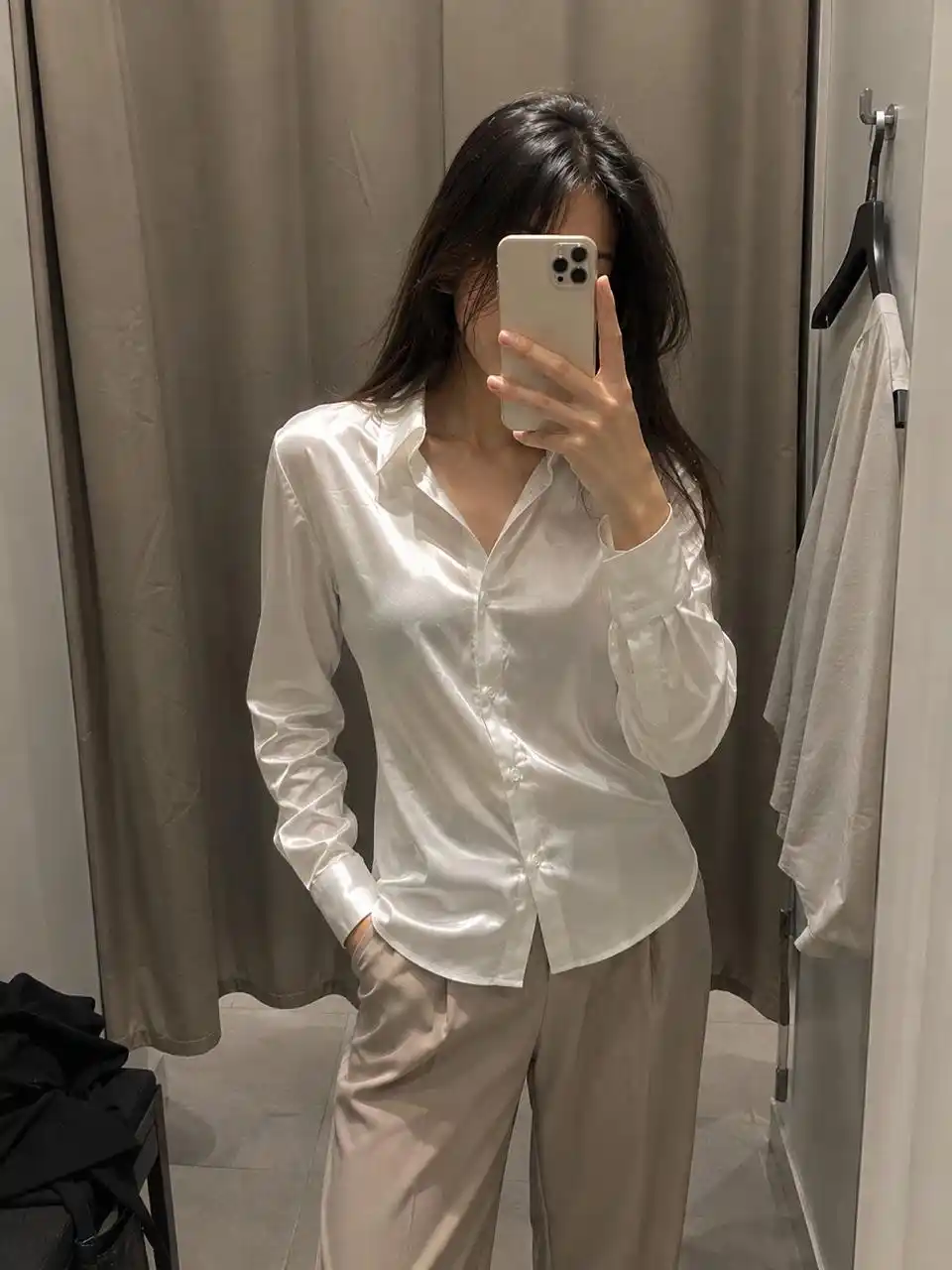 Ayollar atlas ko'ylagi, uzun yengli bluzka, klassik libosli ofis bluzkasi S–3XL