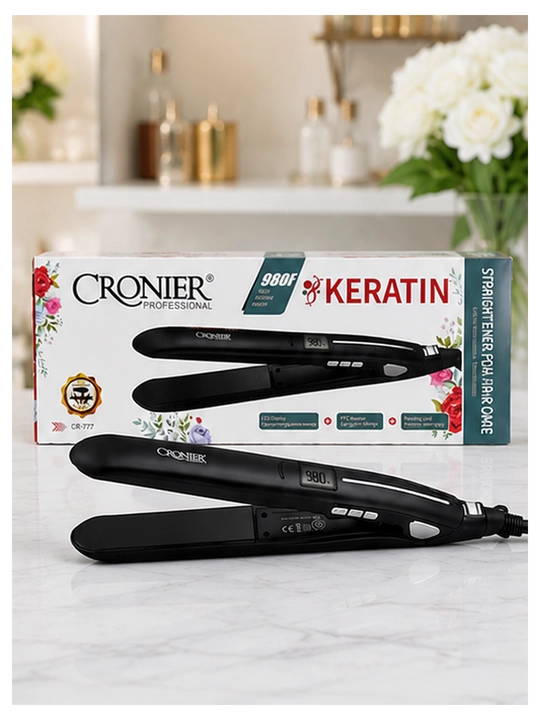 Выпрямитель для волос CRONIER Professional CR-777 Keratin, черный и красный варианты - 