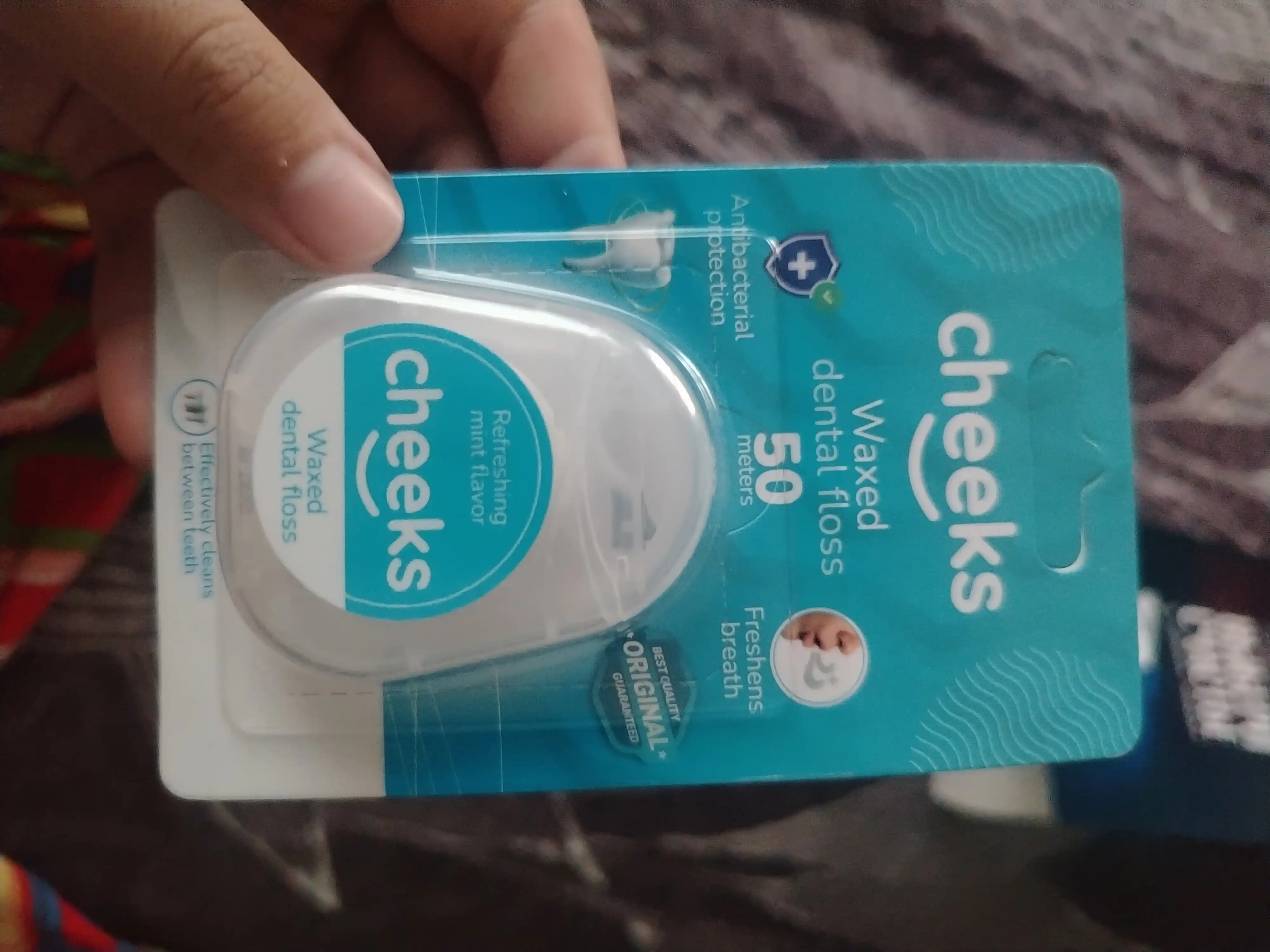 Mentol ta’mli Cheeks tish ipi, Flosser, tish tozalash vositasi, 50 metr