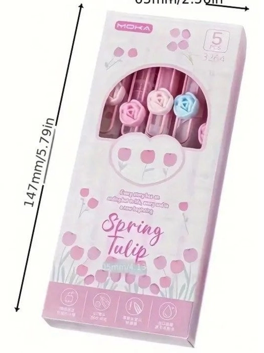 Набор гелевых ручек MOKA Spring Tulip, 5 шт., 0.5 мм
