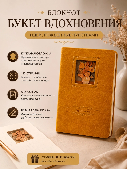 A5 Bloknot 14,5×21,5 sm 128 sahifa 64 v, figurali sahifalar 4 xil dizayn, tekstil muqovali - 