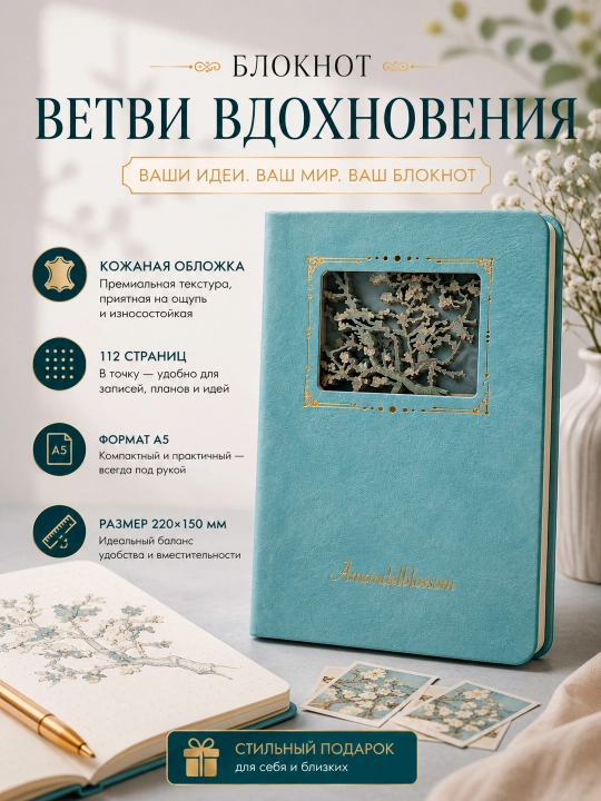 A5 Bloknot 14,5×21,5 sm 128 sahifa 64 v, figurali sahifalar 4 xil dizayn, tekstil muqovali - 